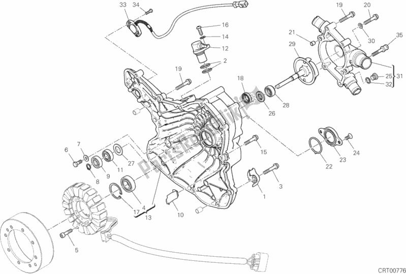 Alle onderdelen voor de Generator Deksel van de Ducati Multistrada 1260 S D-air 2019